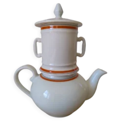 Tisanière cafetière vintage en porcelaine à feu de la Porcelaine d'Auteuil