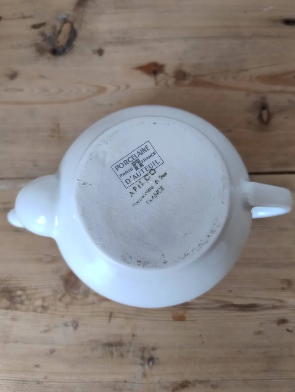 Tisanière cafetière vintage en porcelaine à feu de la Porcelaine d'Auteuil