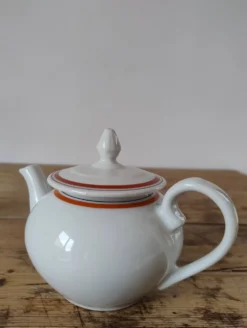 Tisanière cafetière vintage en porcelaine à feu de la Porcelaine d'Auteuil