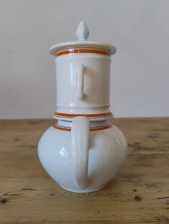 Tisanière cafetière vintage en porcelaine à feu de la Porcelaine d'Auteuil