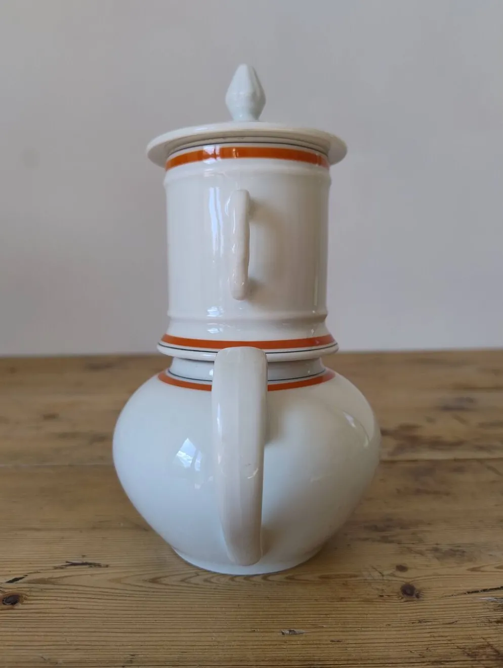 Tisanière cafetière vintage en porcelaine à feu de la Porcelaine d'Auteuil