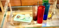 Titre Desserte Hollywood Regency chrome & verre – années 70