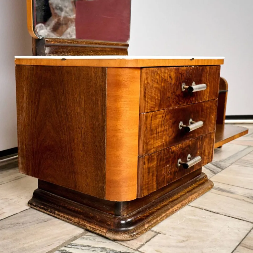 Toaletka vintage Art Déco, proj. Jindřich Halabala, années 40, Tchécoslovaquie