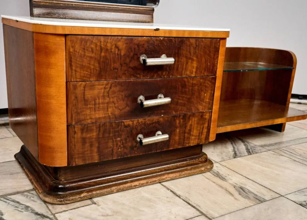 Toaletka vintage Art Déco, proj. Jindřich Halabala, années 40, Tchécoslovaquie