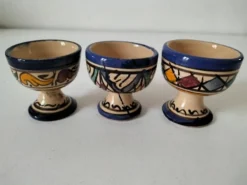 Trio coquetiers céramique Marocaine Fez estampillés