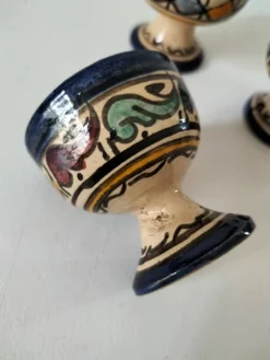 Trio coquetiers céramique Marocaine Fez estampillés