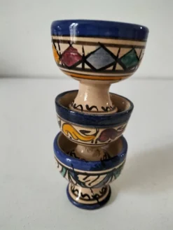 Trio coquetiers céramique Marocaine Fez estampillés