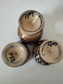 Trio coquetiers céramique Marocaine Fez estampillés