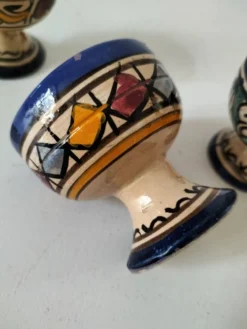 Trio coquetiers céramique Marocaine Fez estampillés