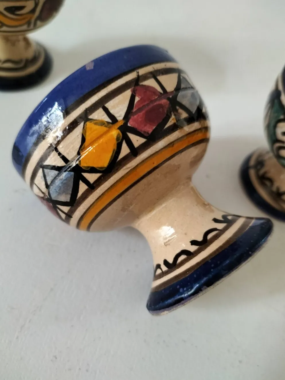 Trio coquetiers céramique Marocaine Fez estampillés