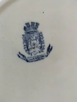 Trio d'assiettes creuses Gien – modèle Chardon bleu marine
