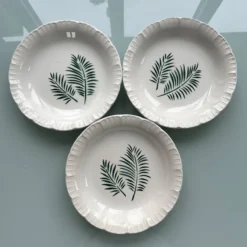Trio d’assiettes palmes Digoin