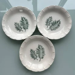 Trio d’assiettes palmes Digoin