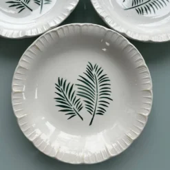 Trio d’assiettes palmes Digoin
