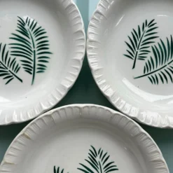 Trio d’assiettes palmes Digoin