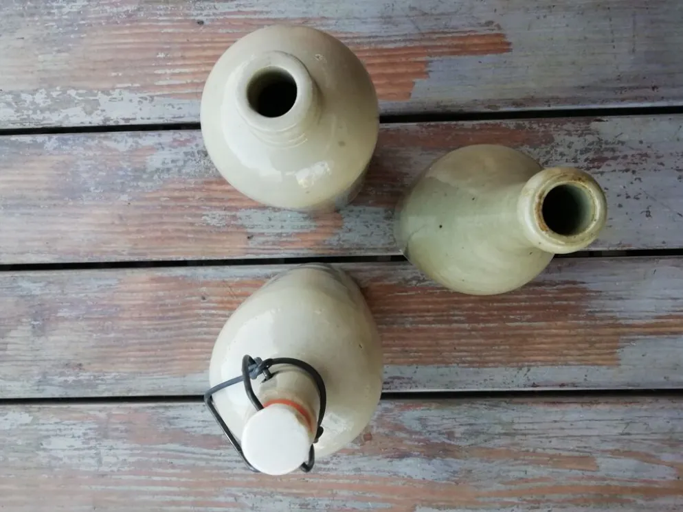 Trio de bouillottes en grès