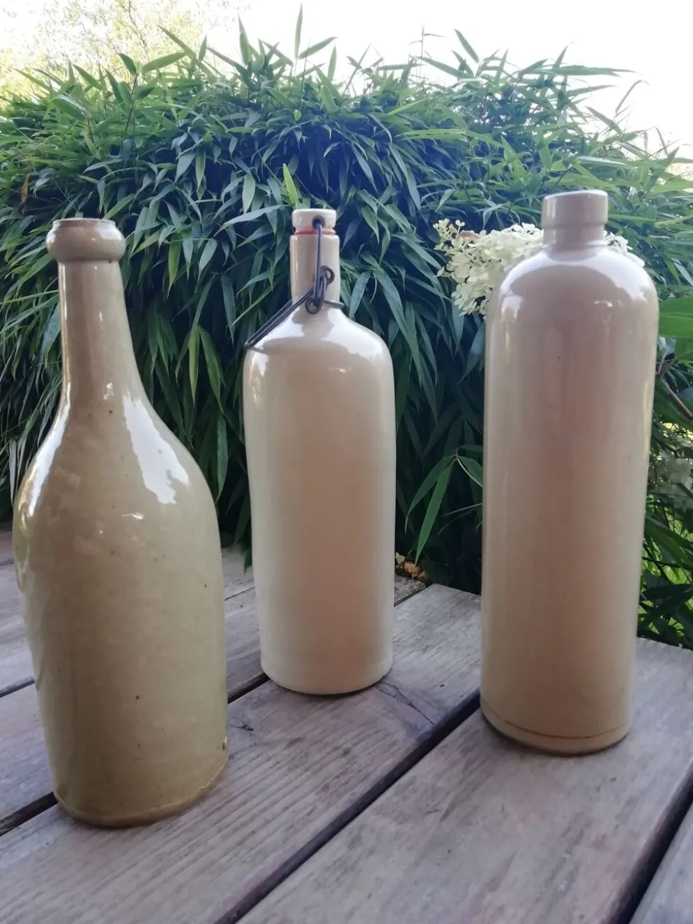 Trio de bouillottes en grès