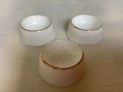 Trio de coquetiers en opaline