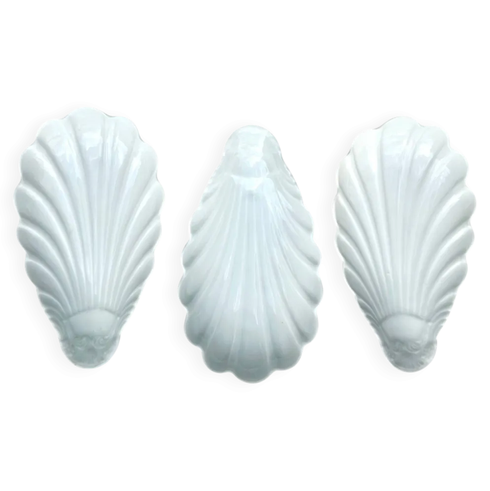 Trio de coupelles coquillage en porcelaine blanche Pillivuyt