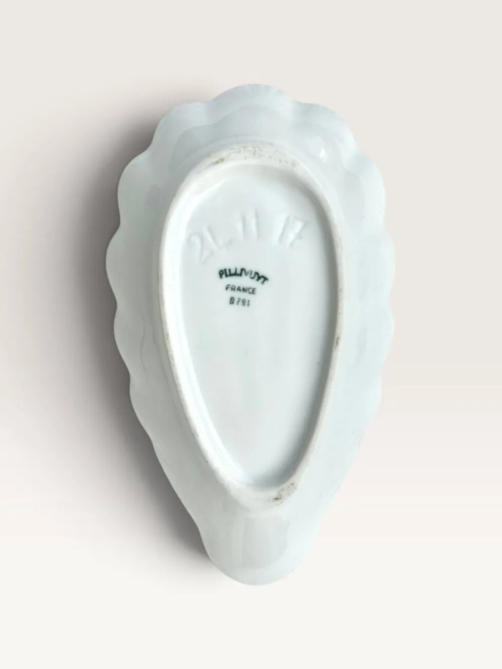 Trio de coupelles coquillage en porcelaine blanche Pillivuyt