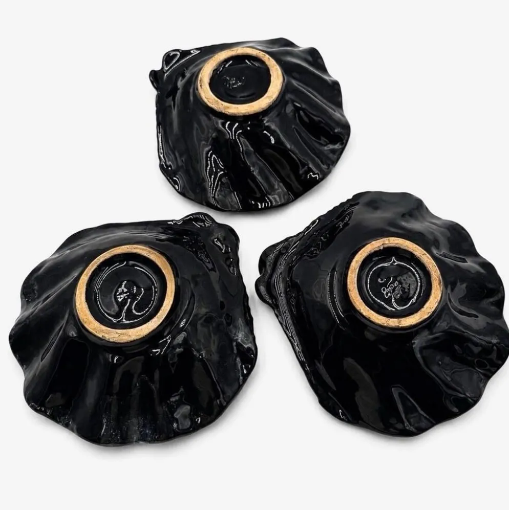 Trio de coupelles coquillages en céramique années 1950/60