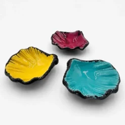 Trio de coupelles coquillages en céramique années 1950/60