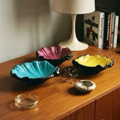 Trio de coupelles coquillages en céramique années 1950/60