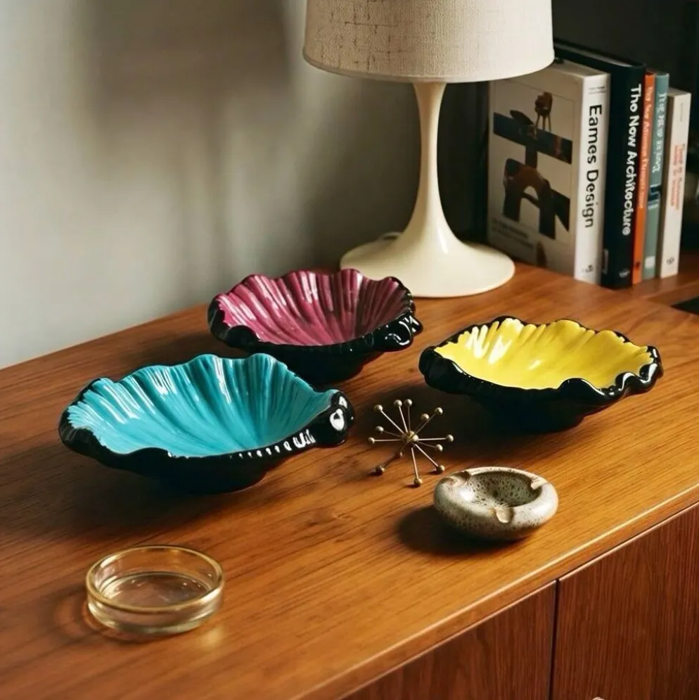 Trio de coupelles coquillages en céramique années 1950/60