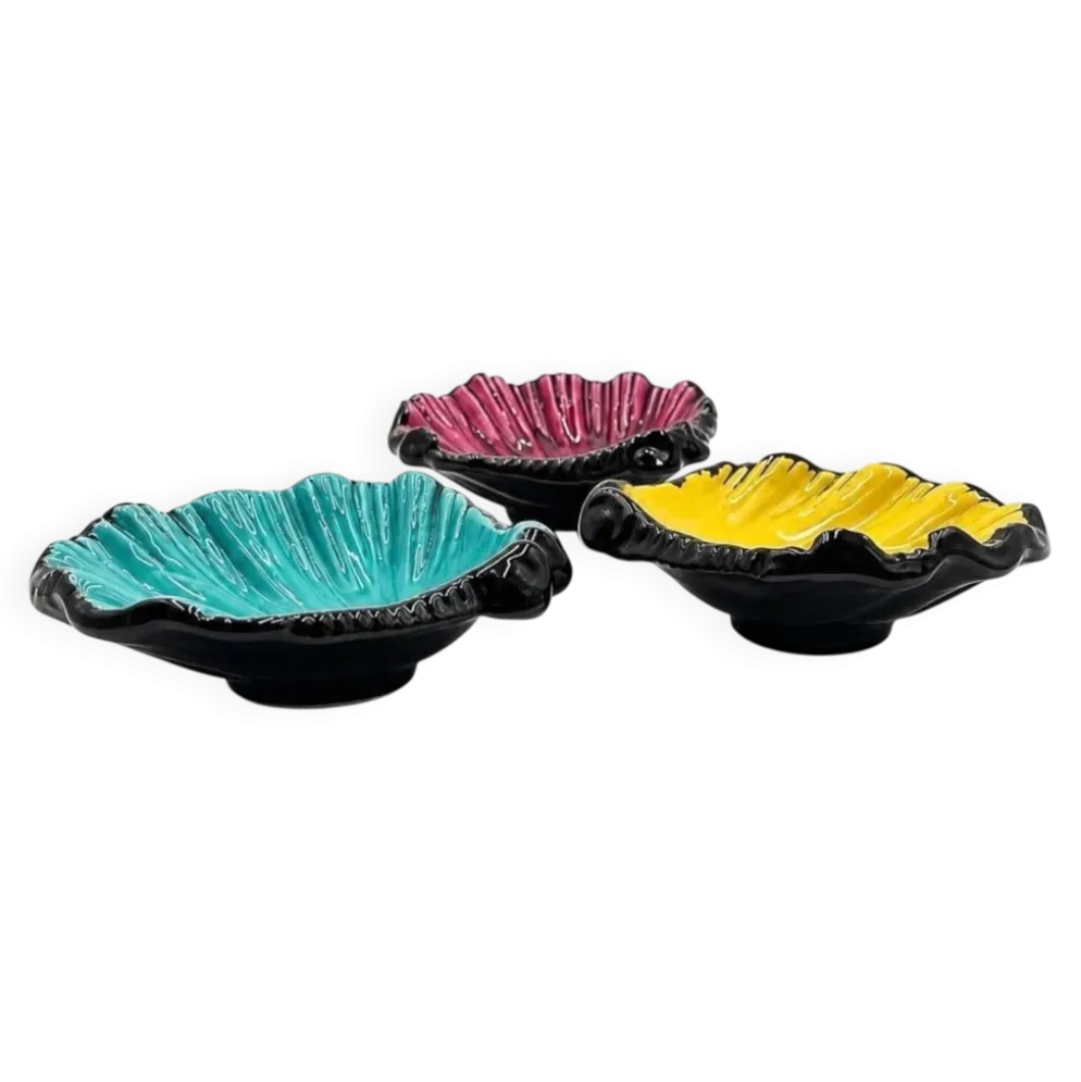 Trio de coupelles coquillages en céramique années 1950/60