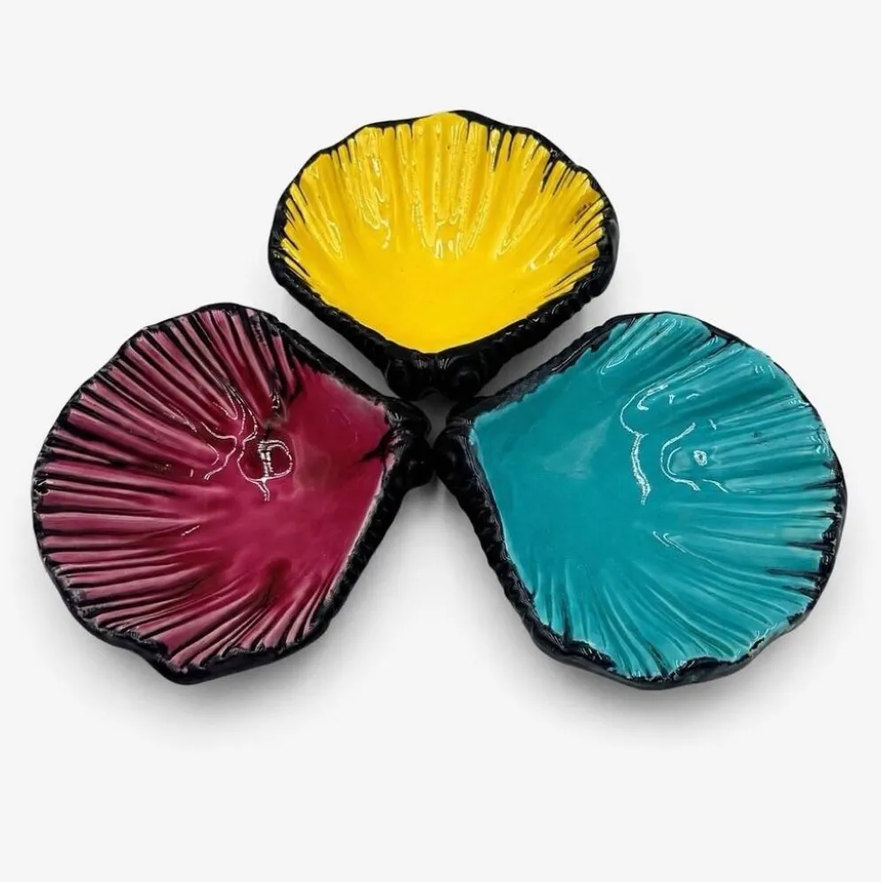 Trio de coupelles coquillages en céramique années 1950/60