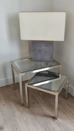 Trio de tables gigognes laiton entièrement restaurées