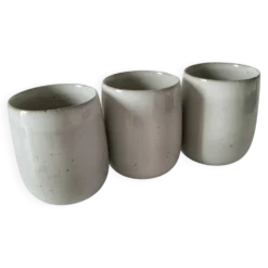 Trio gobelets grès Atelier Hurtault Puisaye