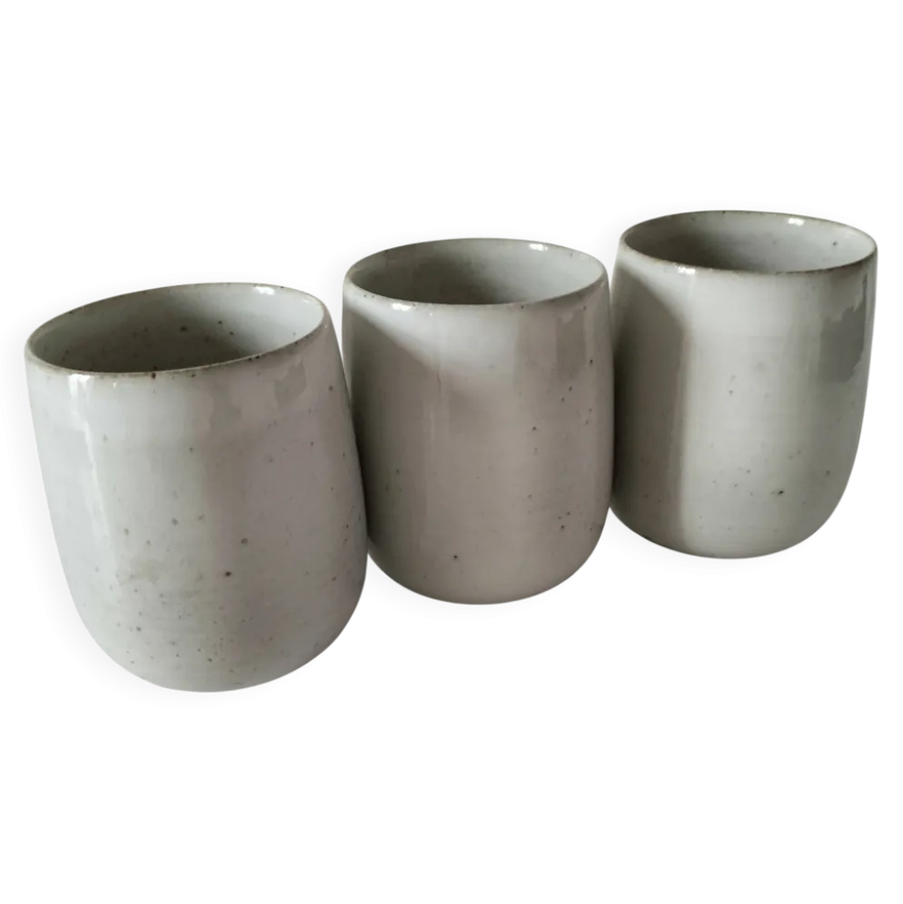 Trio gobelets grès Atelier Hurtault Puisaye