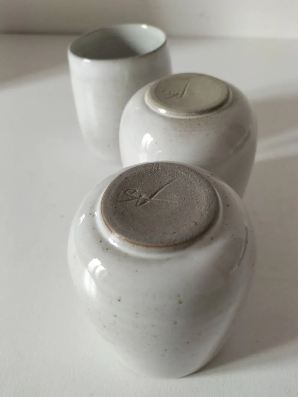 Trio gobelets grès Atelier Hurtault Puisaye