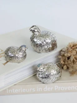 Trio Saupoudreuses Cailles Argentées Vintage Style Gucci Hollywood Regency