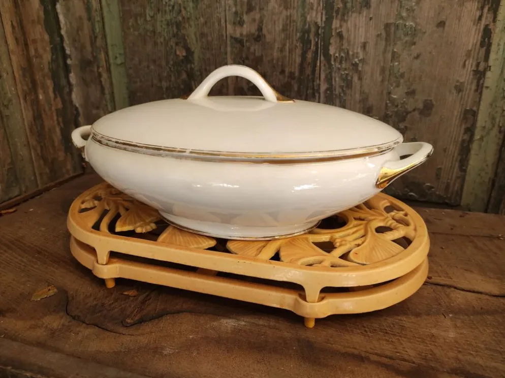 Trivet vintage français spécial pour garder les aliments au chaud