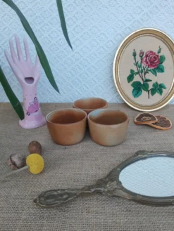 Trois ramequins en grès vernissé - vintage