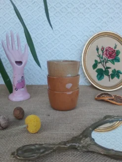 Trois ramequins en grès vernissé - vintage