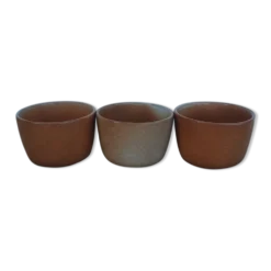 Trois ramequins en grès vernissé - vintage