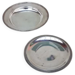 Trois sous-verres en métal argenté