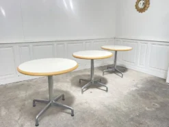 Trois tables bistrot Pierretti pour Castelli 1970