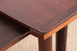 Trois tables Gigognes Danoise en Palissandre par Mobelintersia 1960.