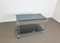 Trolley en lucite et verre fumé | Années 1970