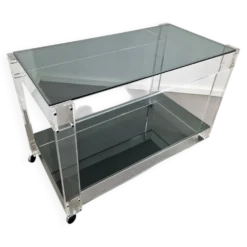 Trolley en lucite et verre fumé | Années 1970