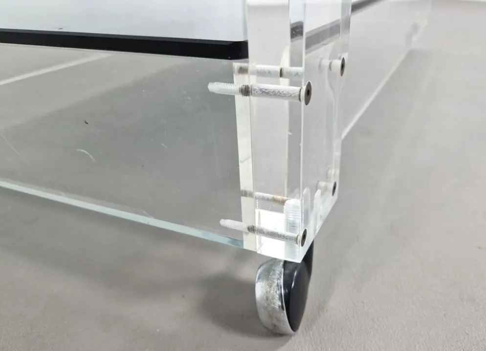 Trolley en lucite et verre fumé | Années 1970