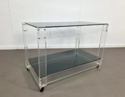 Trolley en lucite et verre fumé | Années 1970