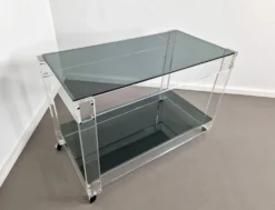 Trolley en lucite et verre fumé | Années 1970