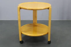 Trolley rond à deux niveaux en bouleau danois de Jens Quistgaard, Lazy Susan, années 1970.