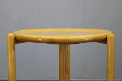 Trolley rond à deux niveaux en bouleau danois de Jens Quistgaard, Lazy Susan, années 1970.
