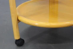 Trolley rond à deux niveaux en bouleau danois de Jens Quistgaard, Lazy Susan, années 1970.